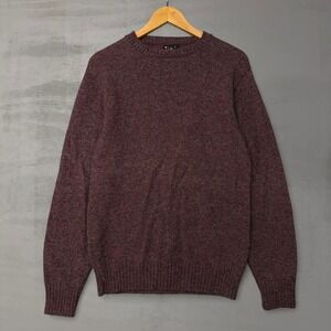 Robert Bruce Sweater Burgundy Flecked Knit Vintage Crew Neck Large
